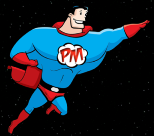 Cartoon hero figure representing the portfolio manager at the centre of the financial universe